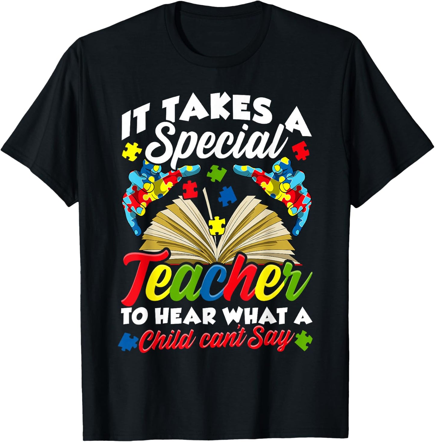 Autism Awareness Teacher Shirts It Takes A Special Teacher T-Shirt - T-Shirt | Black