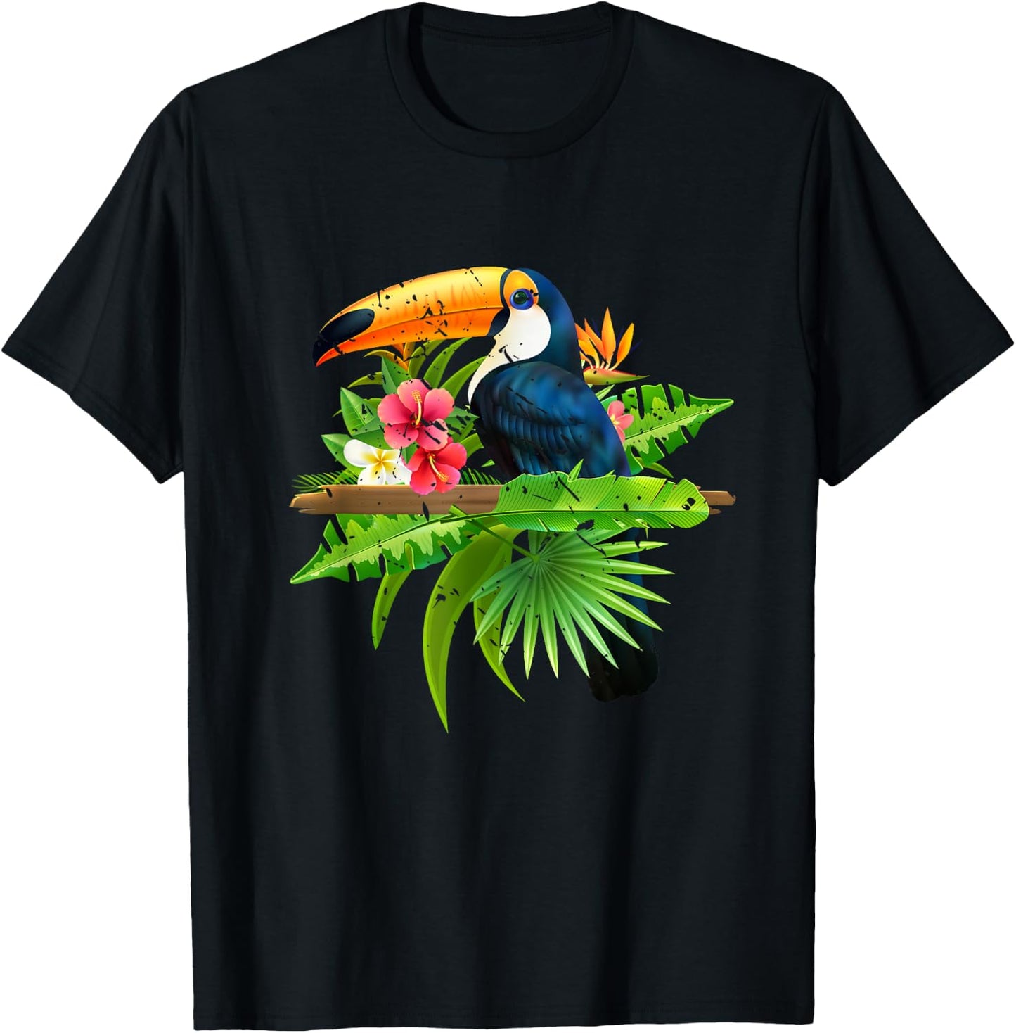 Tropical Birds Exotic Summer Animal Toucan T-Shirt - T-Shirt | Black