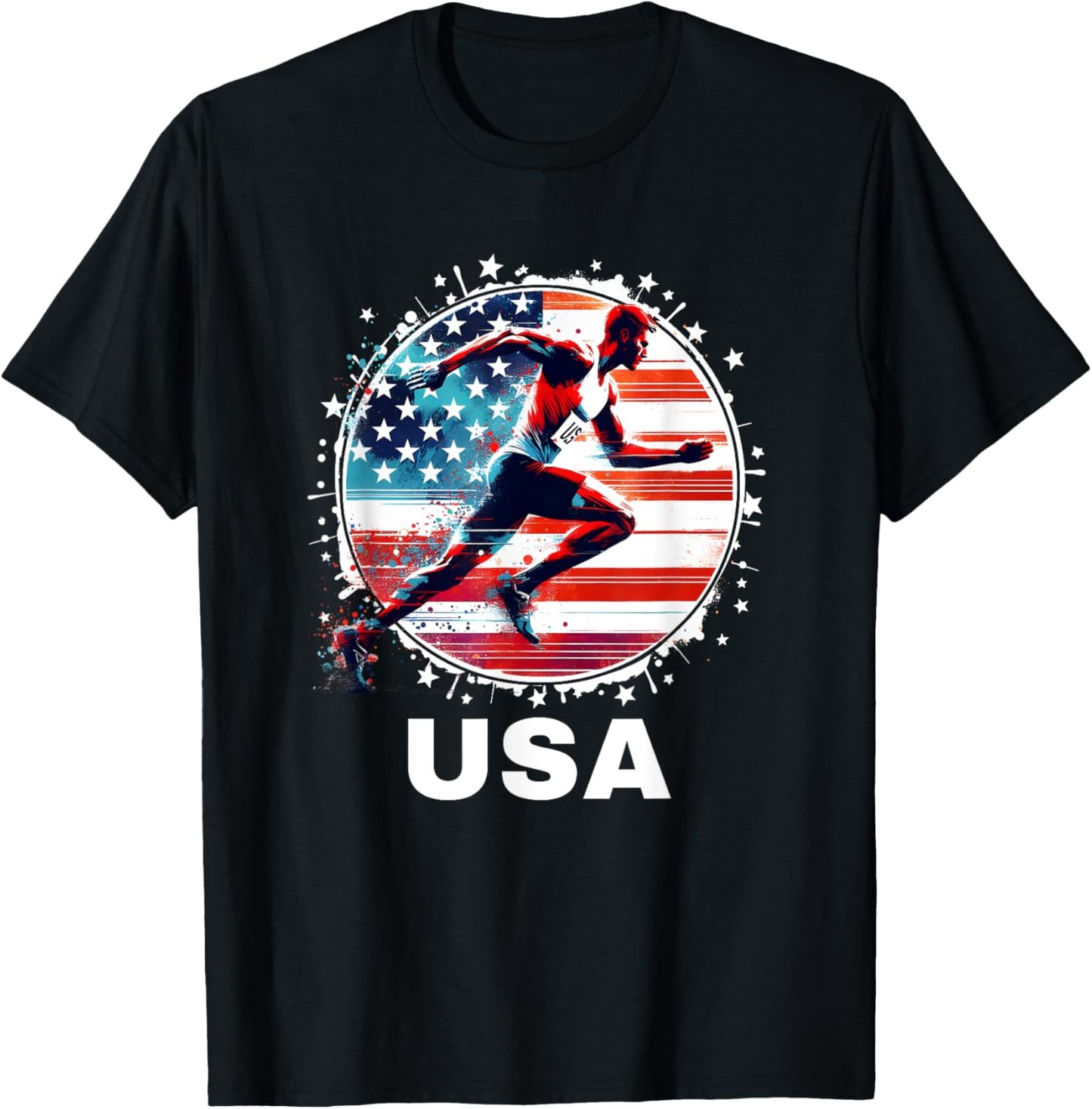 Track and Field USA Team Men Women Kids Running Apparel USA T-Shirt - T-Shirt | Black