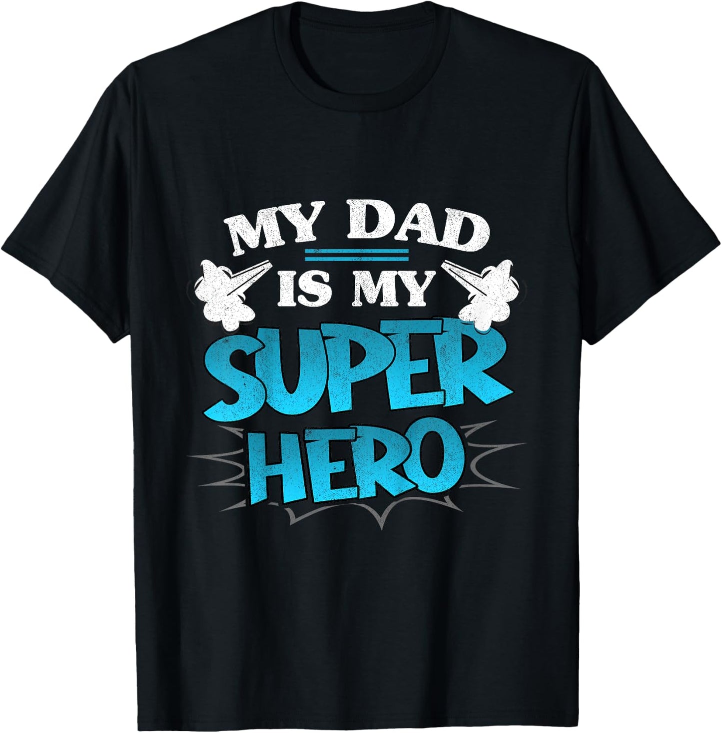 Kids My Dad is My Superhero Daddy Father's Day Hero Toddler Boy T-Shirt - T-Shirt | Black