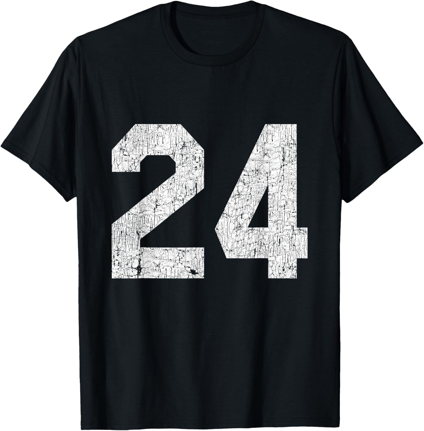 #24 Jersey Uniform Varsity Sports Number, 24th Birthday T-Shirt - T-Shirt | Black