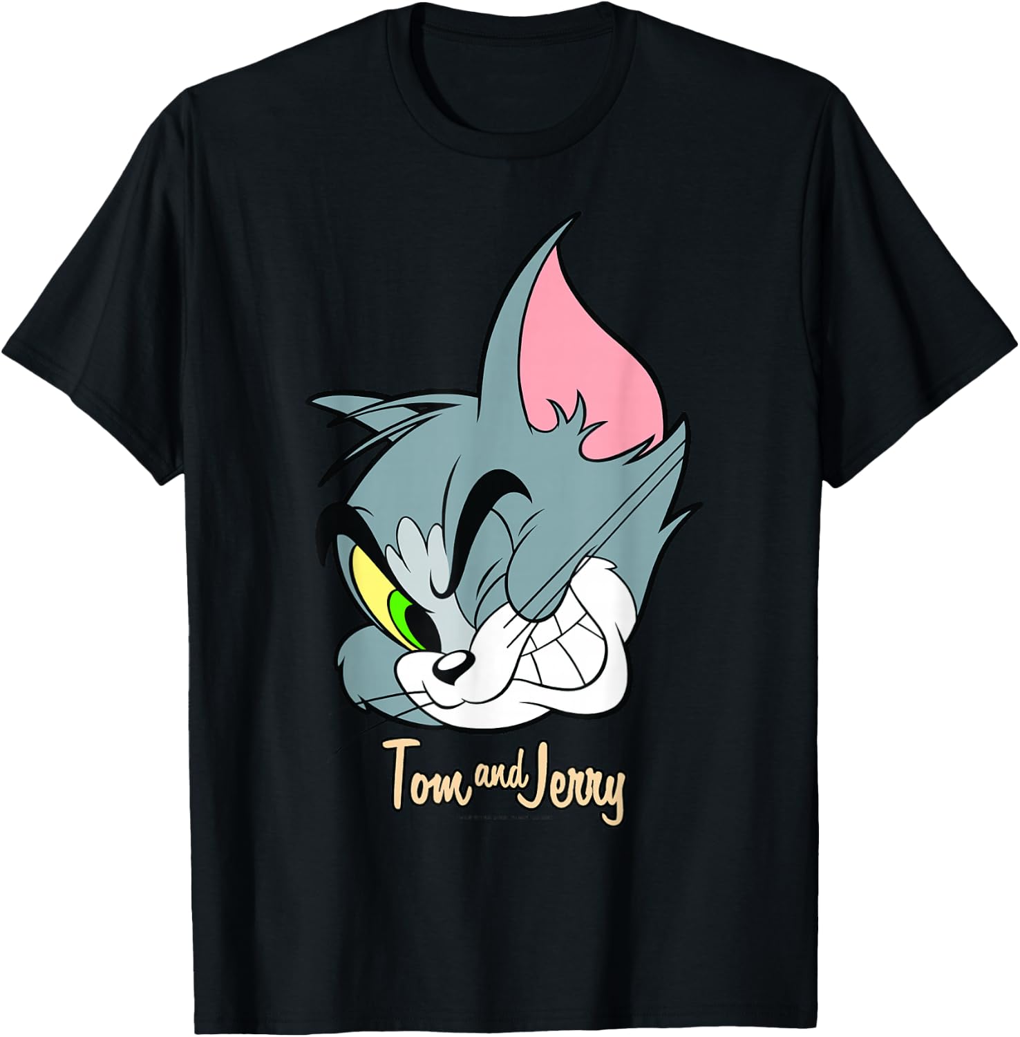 Tom and Jerry Tom Cat Big Face T-Shirt - T-Shirt | Black