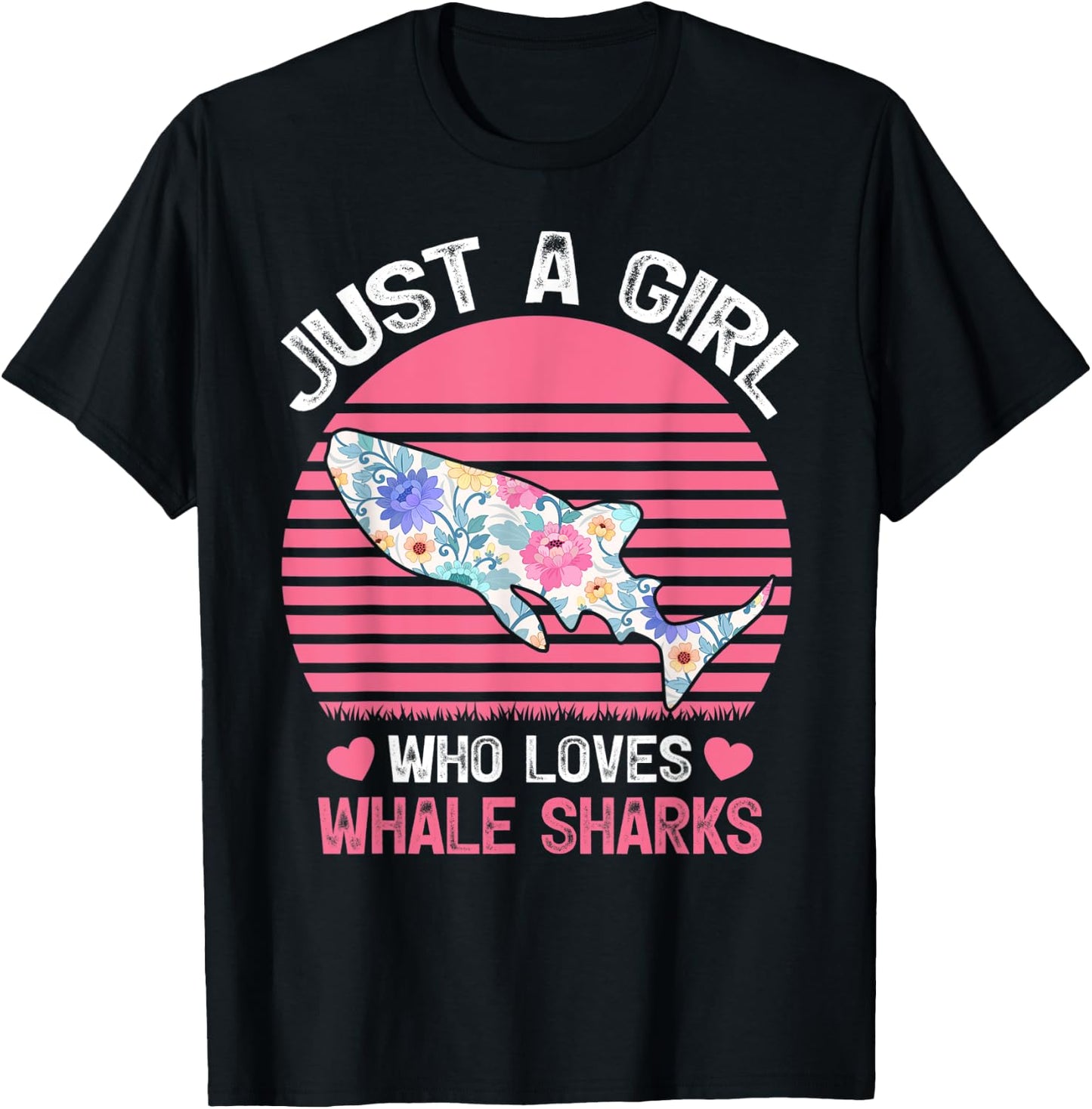 Vintage Whale Shark Lover Just A Girl Who Loves Whale Sharks T-Shirt - T-Shirt | Black