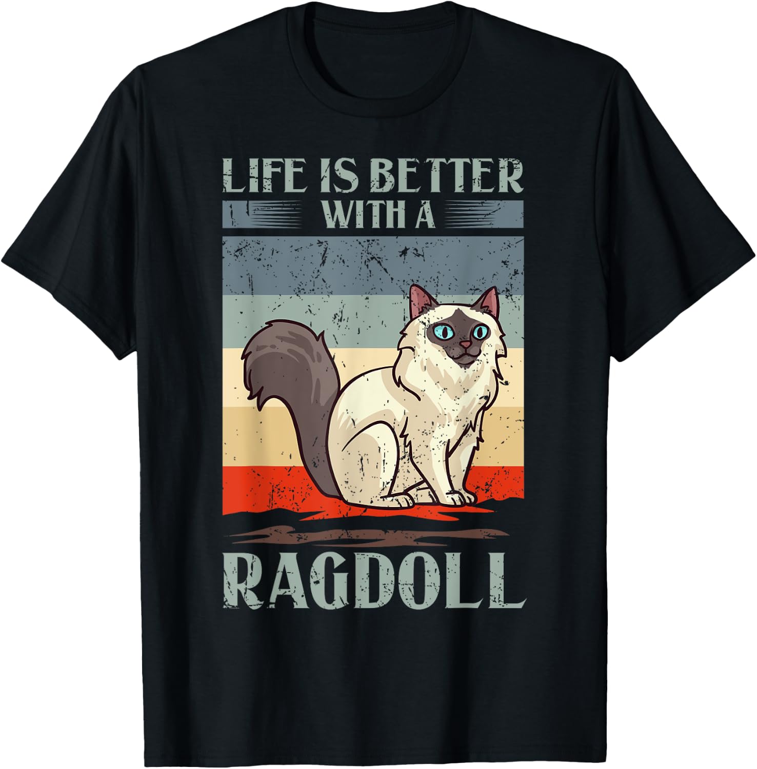 Ragdoll Cat Kitten Owner Lover Women Kids T-Shirt - T-Shirt | Black