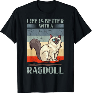 Ragdoll Cat Kitten Owner Lover Women Kids T-Shirt - T-Shirt | Black