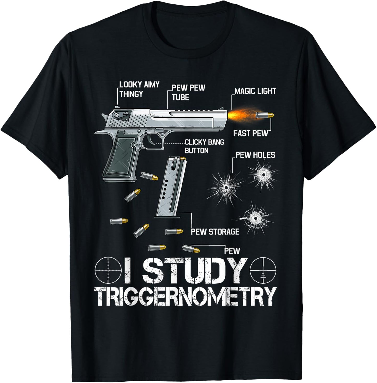 I Study Triggernometry - Ammo Gun Lovers T-Shirt - T-Shirt | Black