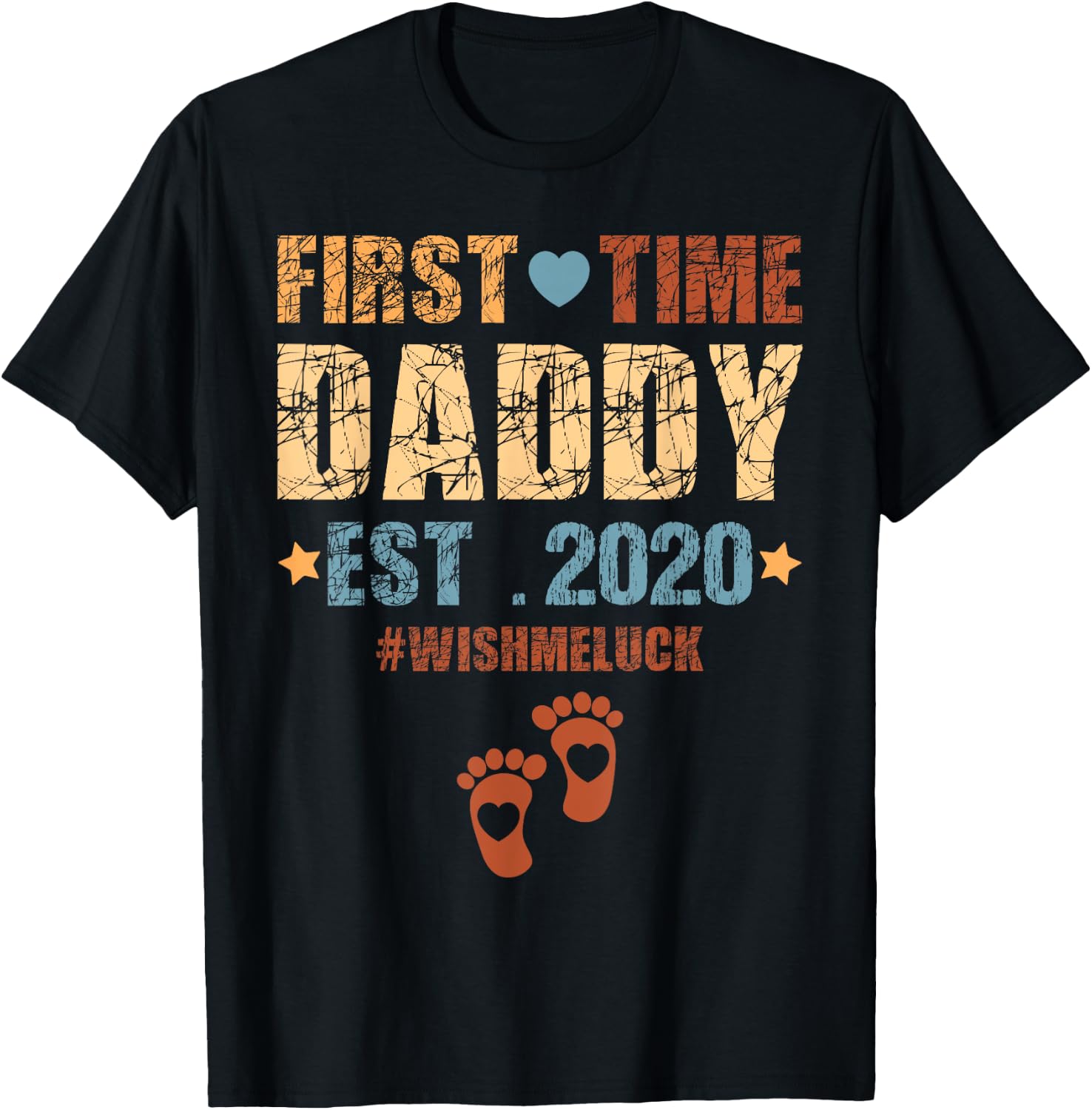 First Time Daddy Est 2020 - Promoted to Daddy 2020 T-Shirt - T-Shirt | Black