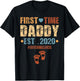 First Time Daddy Est 2020 - Promoted to Daddy 2020 T-Shirt - T-Shirt | Black