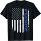 Police Fiance American Flag USA Thin Blue Women Men T-Shirt - T-Shirt | Black