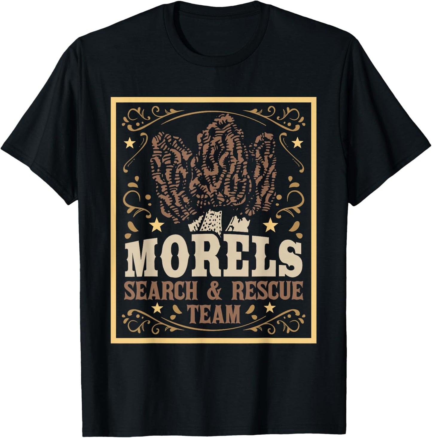 Morel Search Rescue Team - Mushroom Hunting Mushroom Hunter T-Shirt - T-Shirt | Black