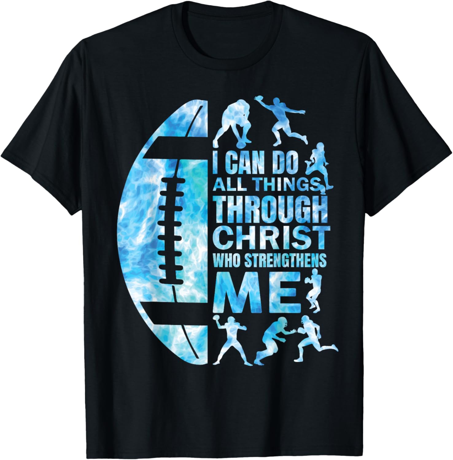 Football-Shirt Christian Women Boys Men Christ Religious T-Shirt - T-Shirt | Black