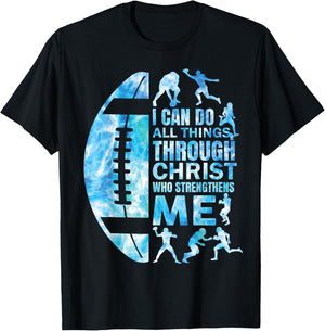 Football-Shirt Christian Women Boys Men Christ Religious T-Shirt - T-Shirt | Black