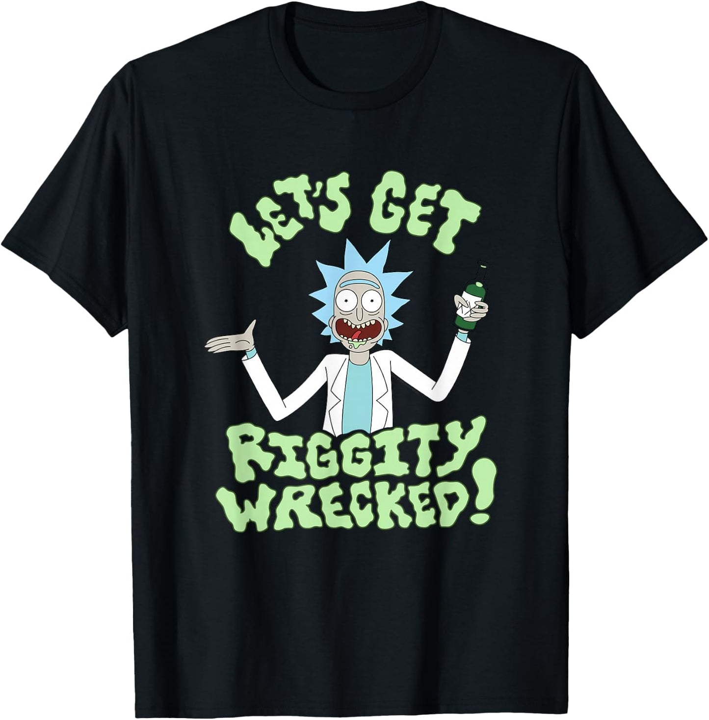 Rick and Morty Lets Get Riggity Wrecked T-Shirt - T-Shirt | Black