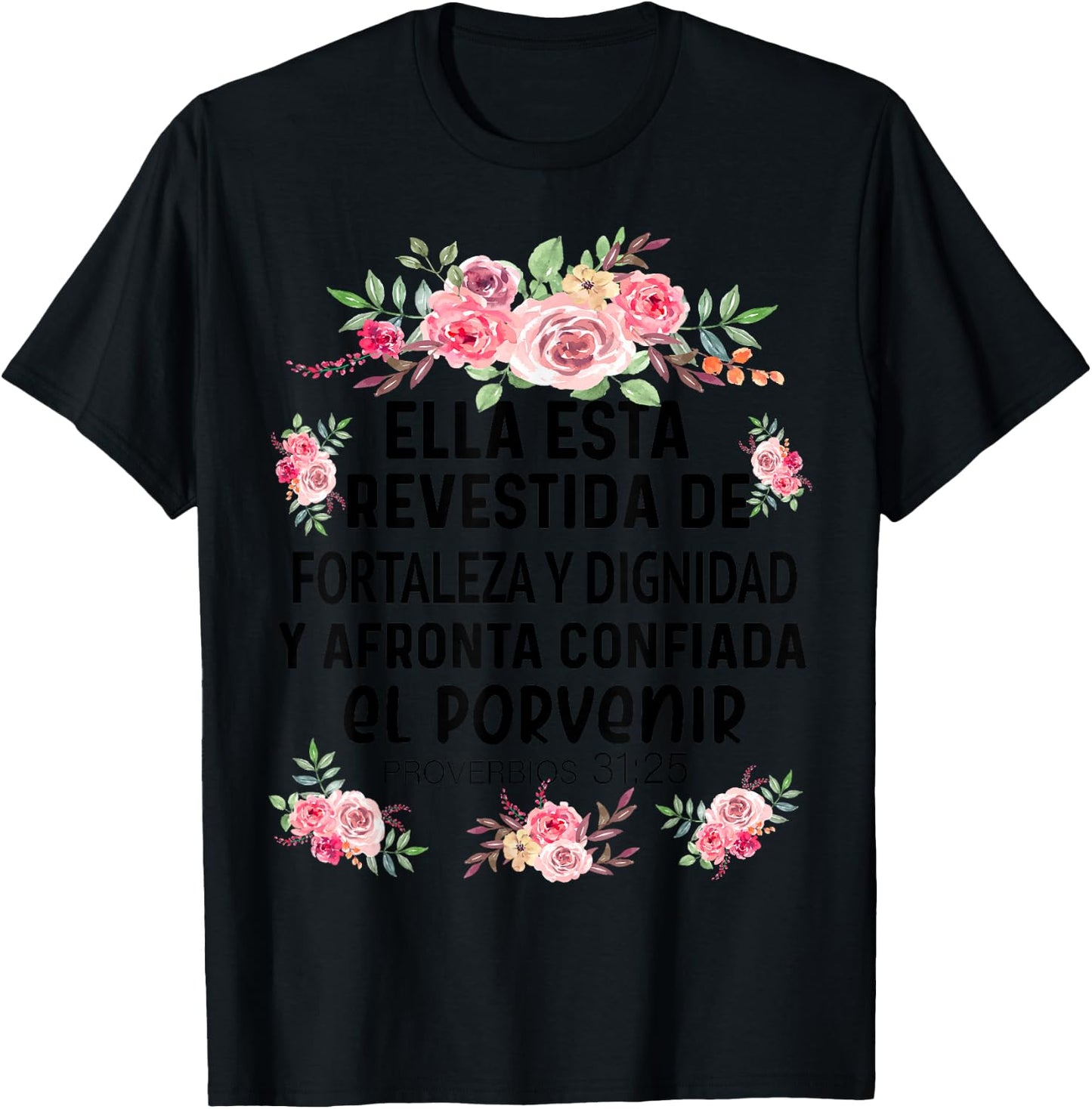 Camiseta cristiana en espanol Versiculo Spanish Christians T-Shirt - T-Shirt | Black