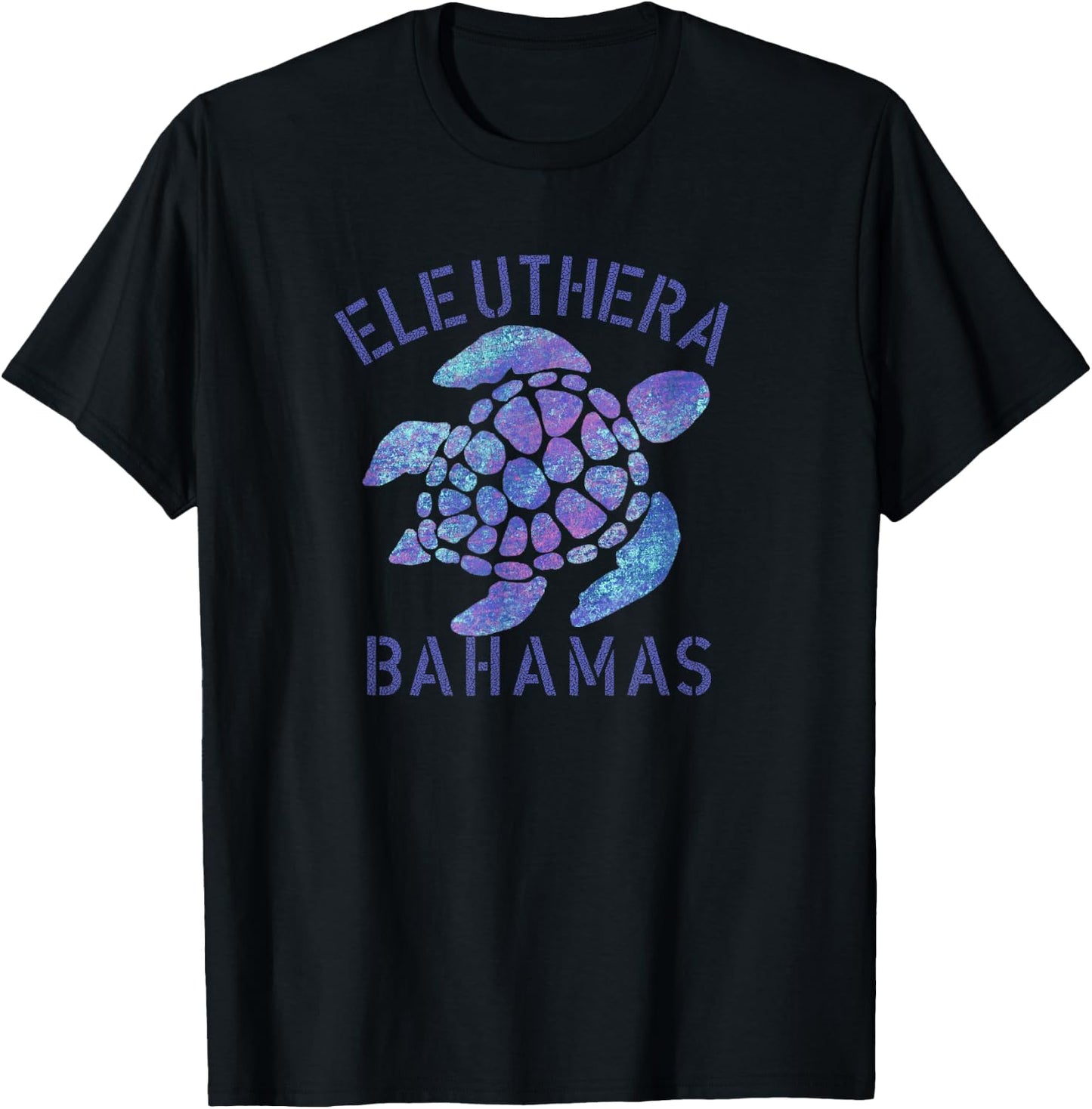 Eleuthera, Bahamas Beach Design / Tribal Turtle Gift T-Shirt - T-Shirt | Black
