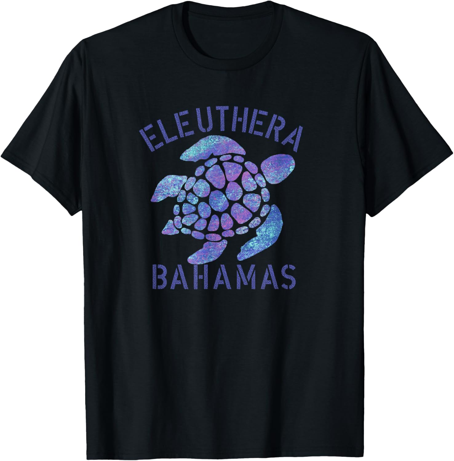 Eleuthera, Bahamas Beach Design / Tribal Turtle Gift T-Shirt - T-Shirt | Black