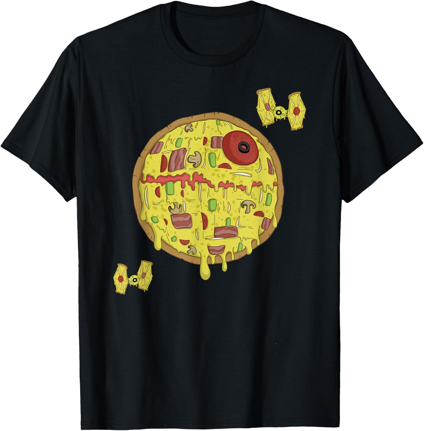 Star Wars Death Star Pizza T-Shirt - T-Shirt | Black