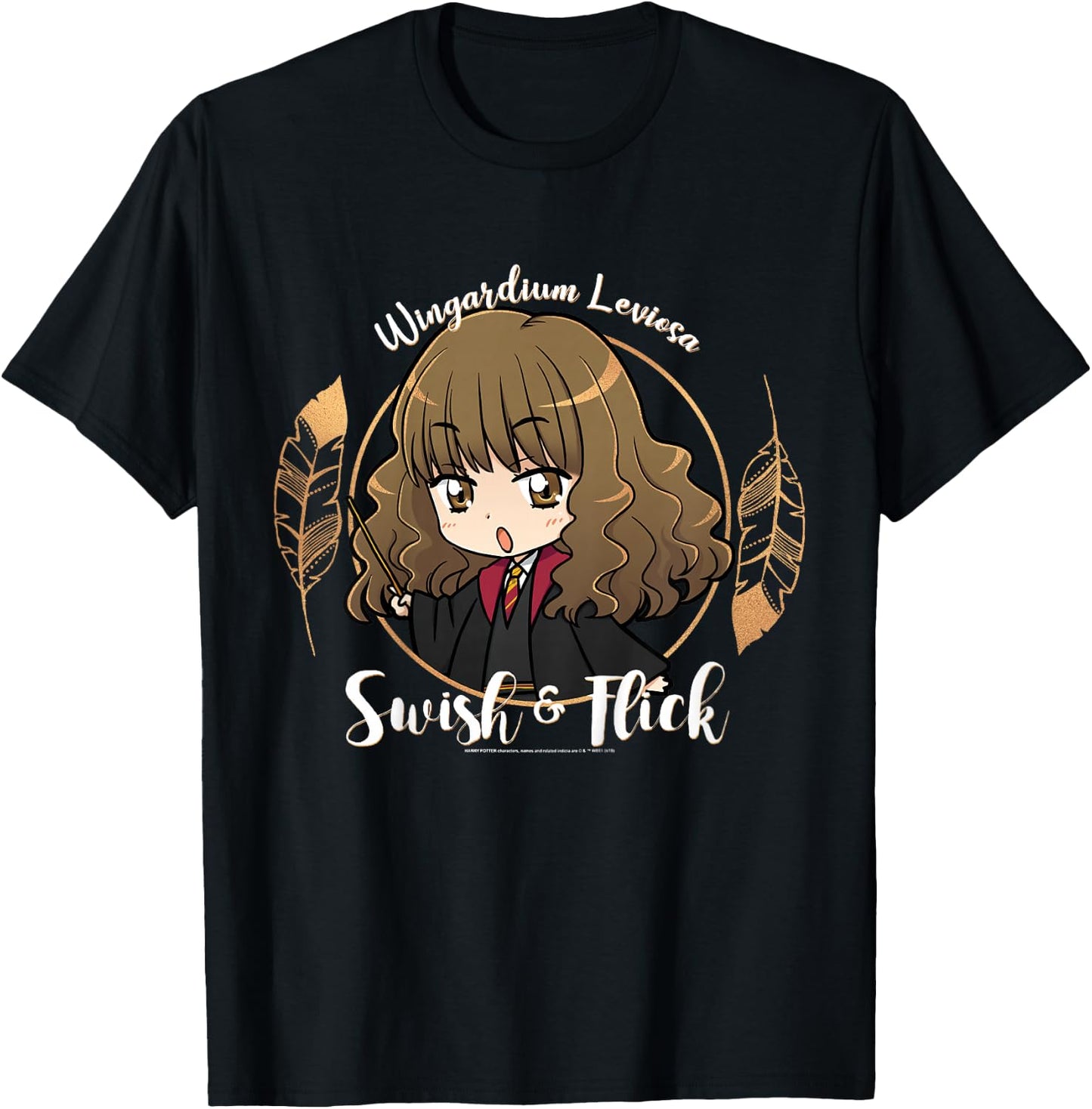 Kids Harry Potter Hermione Granger Swish and Flick Anime Portrait T-Shirt - T-Shirt | Black