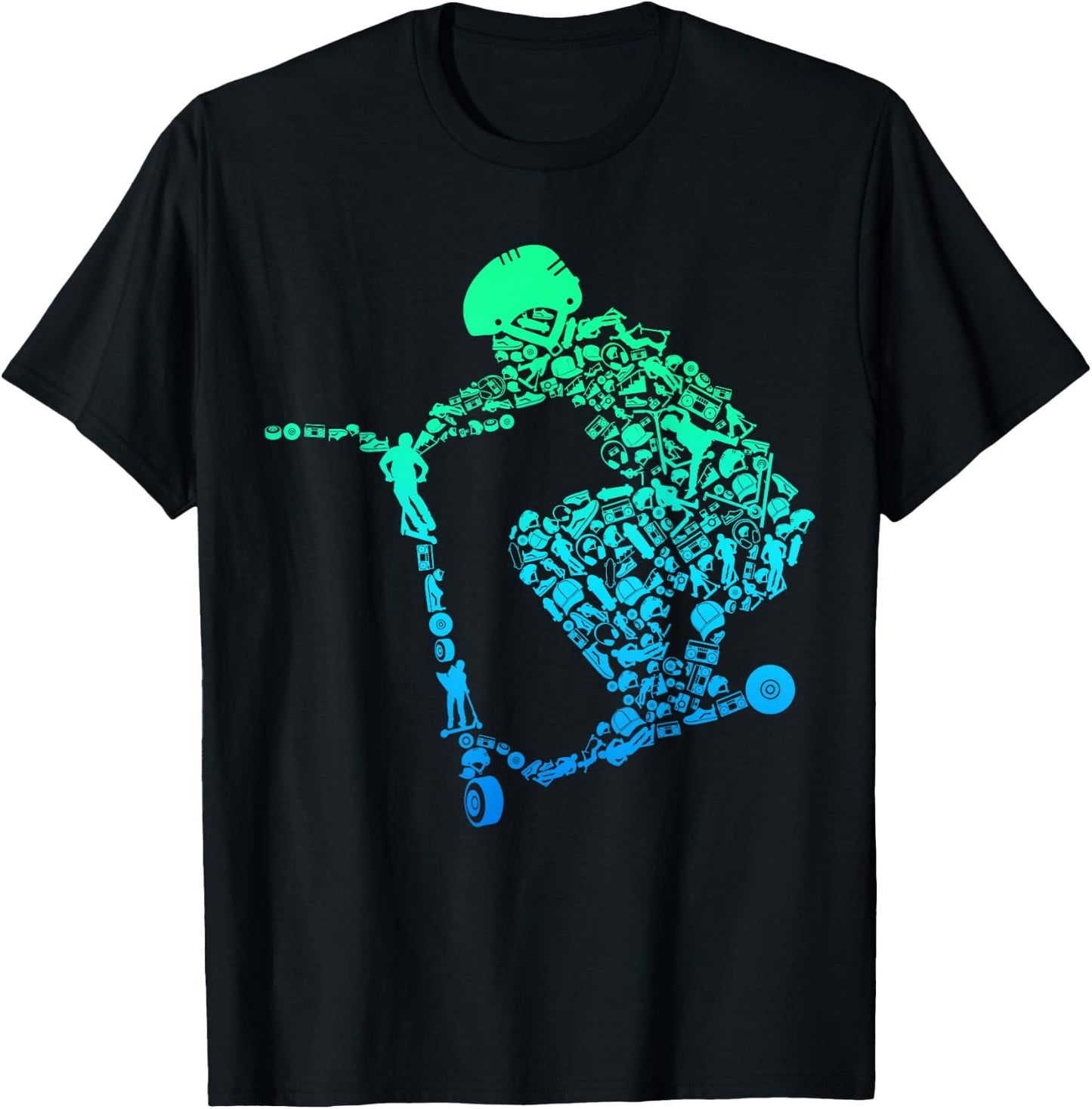 Scooter Stunt Gift Boys Kids Youth T-Shirt - T-Shirt | Black