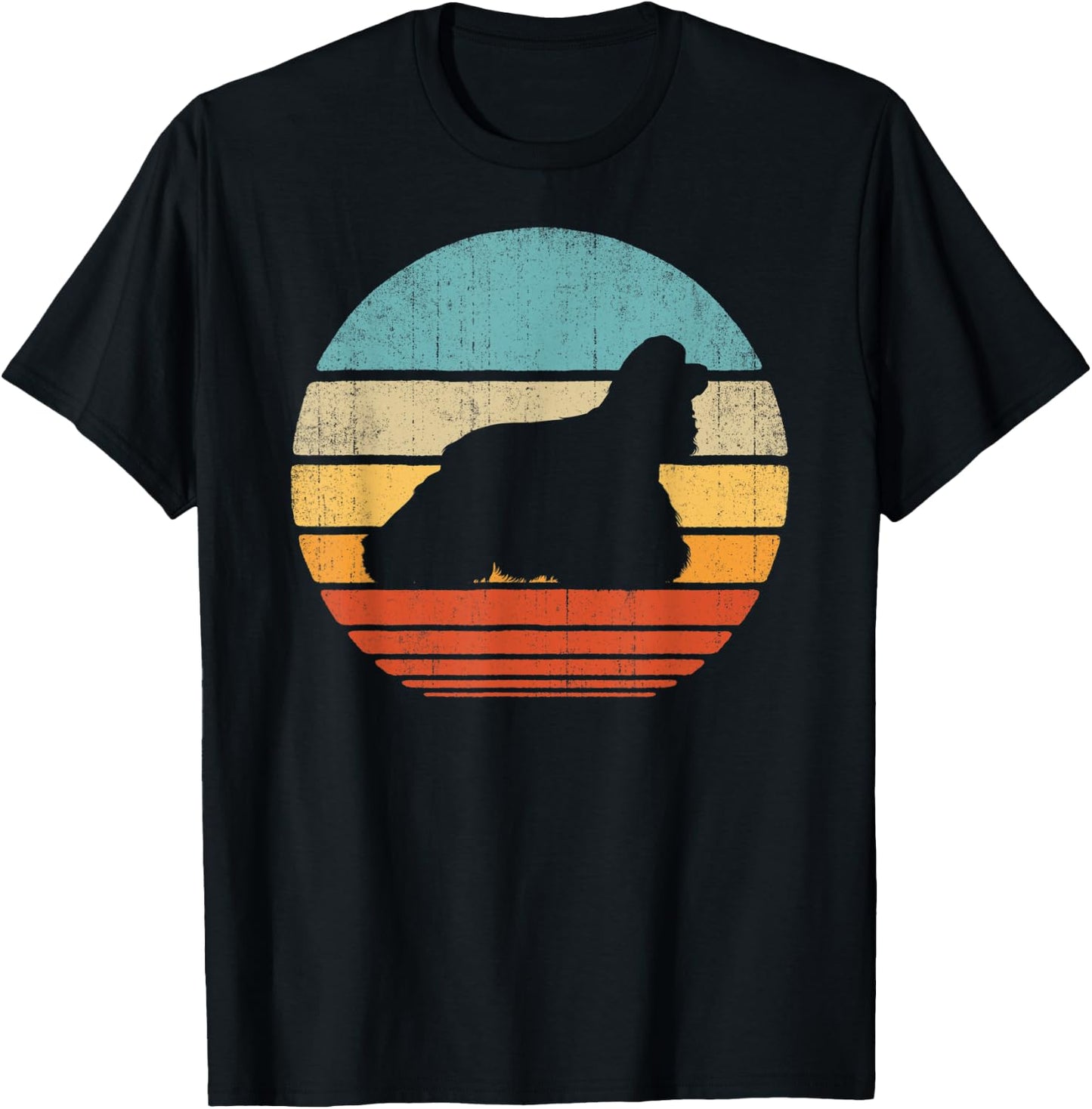 Cocker Spaniel Retro Vintage 60s 70s Sunset Dog Lovers Men T-Shirt - T-Shirt | Black