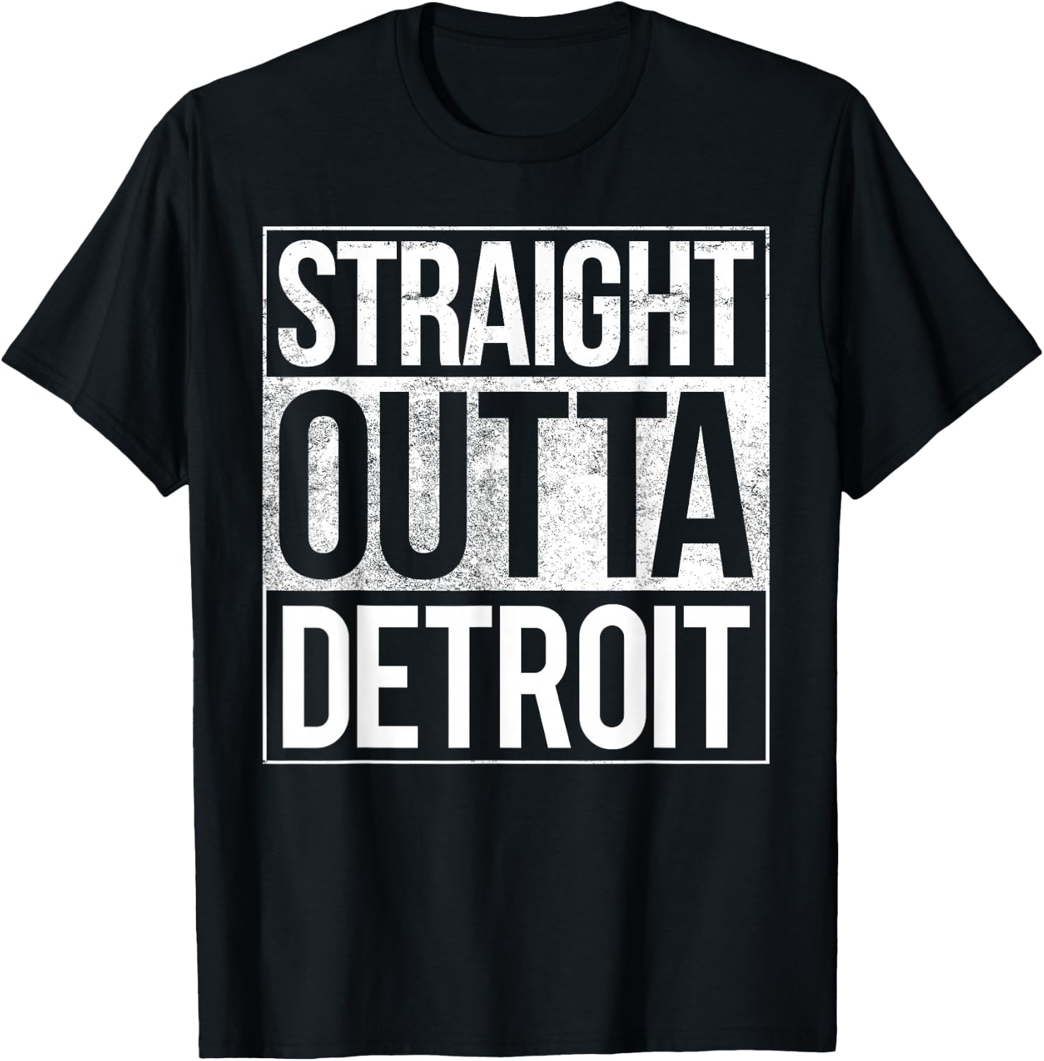 Detroit Straight Outta Detroit Michigan Gift T-Shirt - T-Shirt | Black