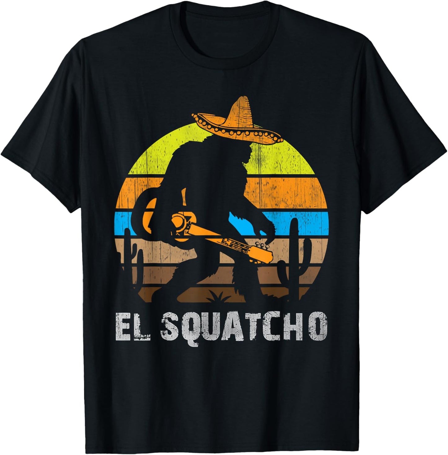 El Squatcho Shirt Bigfoot T Shirt Sasquatch T-Shirt - T-Shirt | Black