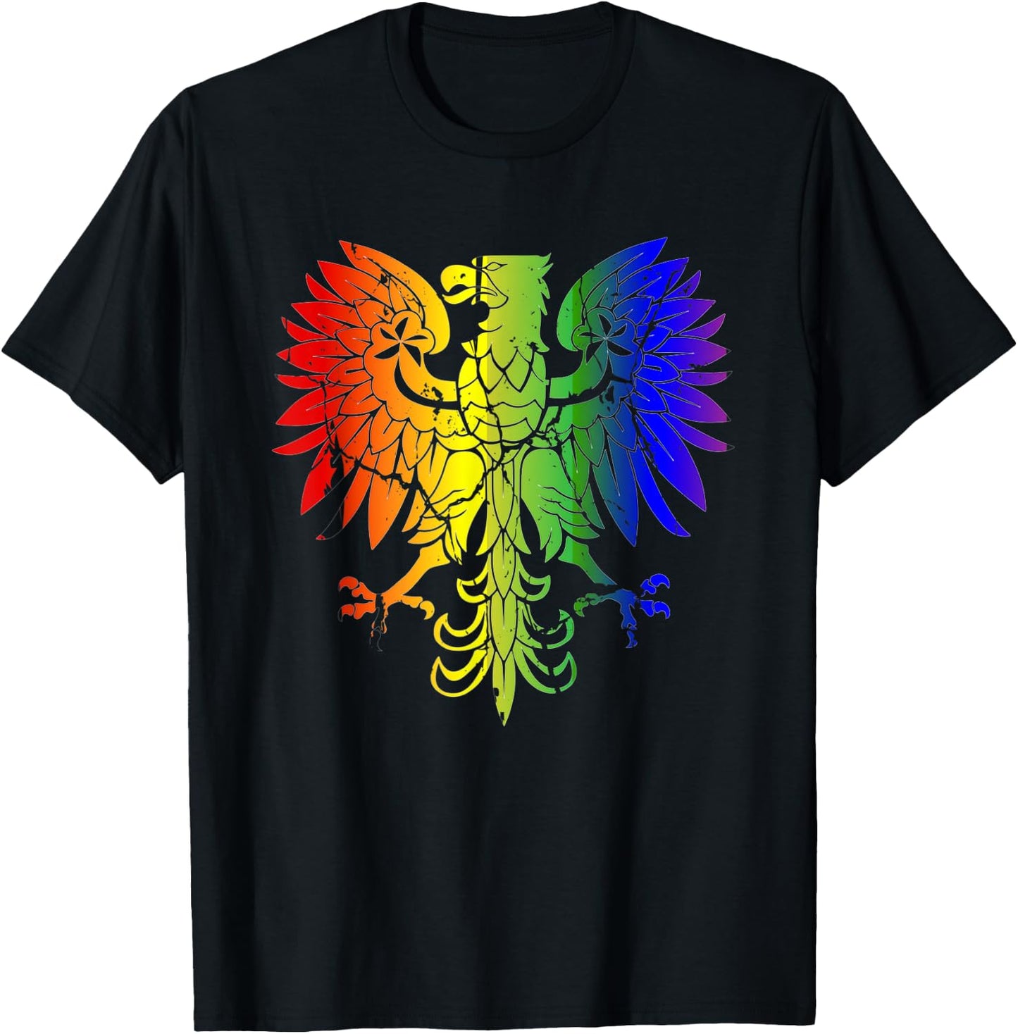 Country of Poland Gay Pride Eagle Polish Gay Pride Eagle T-Shirt - T-Shirt | Black