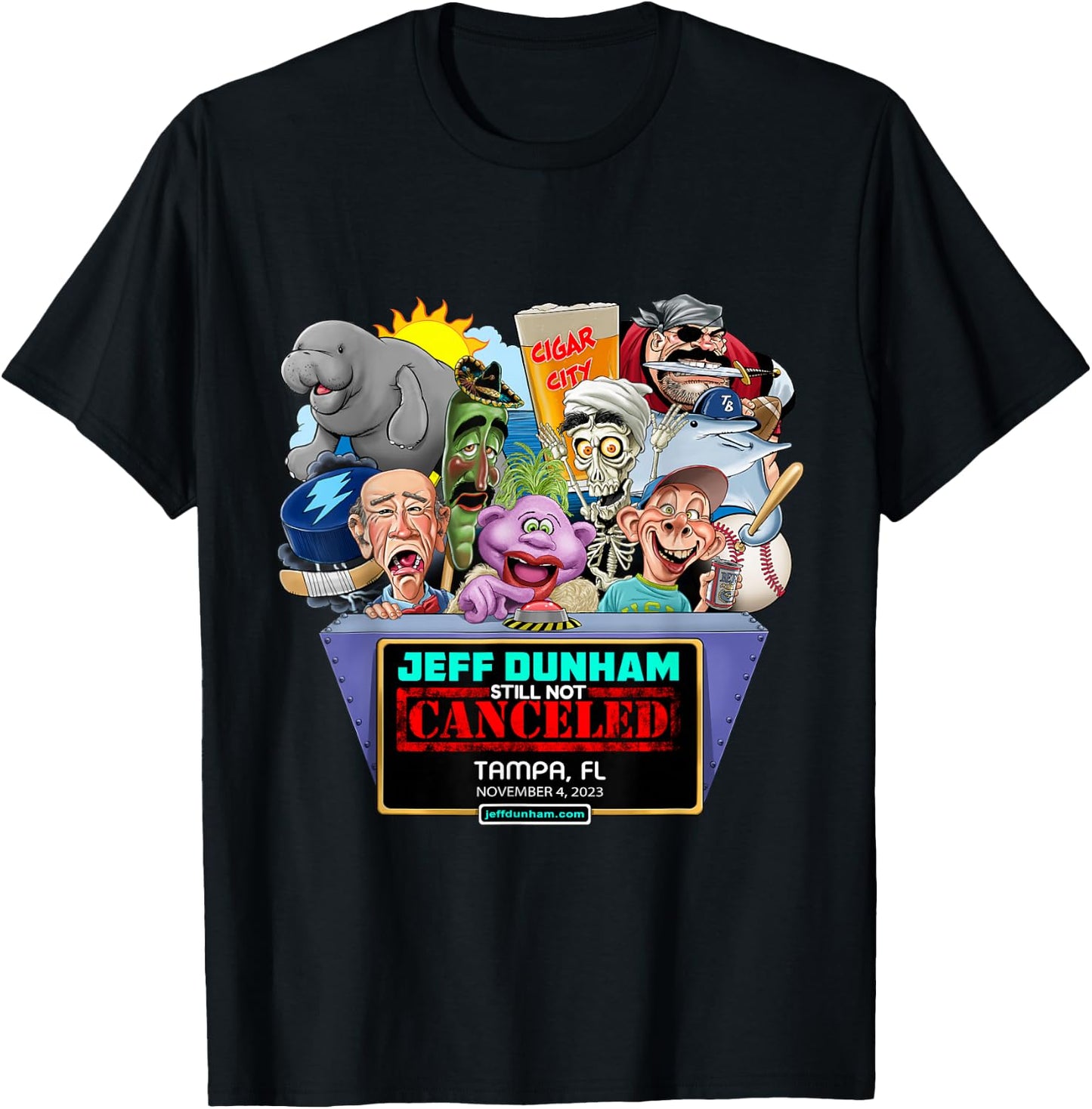 Jeff Dunham -Adults Black Small Classic Fit Short Sleeve T-Shirt - T-Shirt | Black
