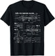 American Aircraft Fighter F16 Falcon Blueprint T-Shirt - T-Shirt | Black