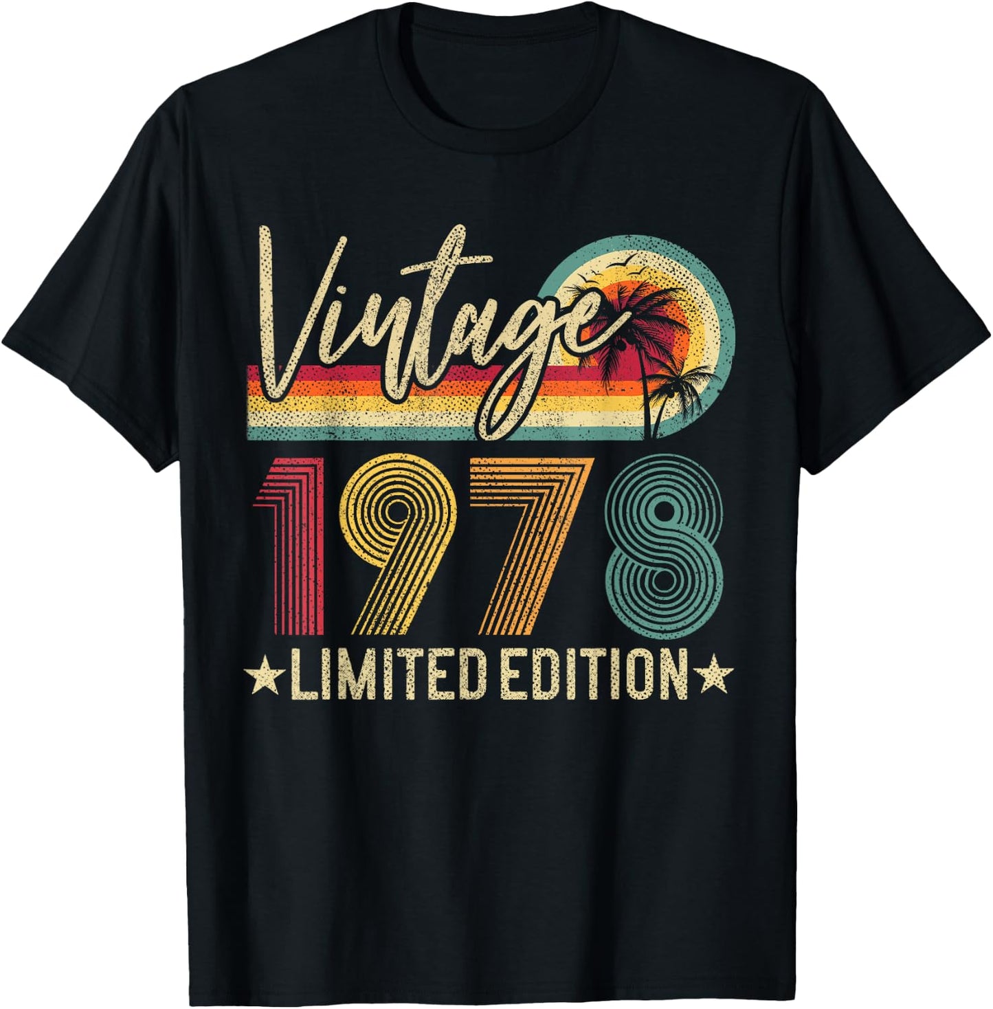 Vintage 1978 47th Birthday Gift 47 Years Old Limited Edition T-Shirt - T-Shirt | Black
