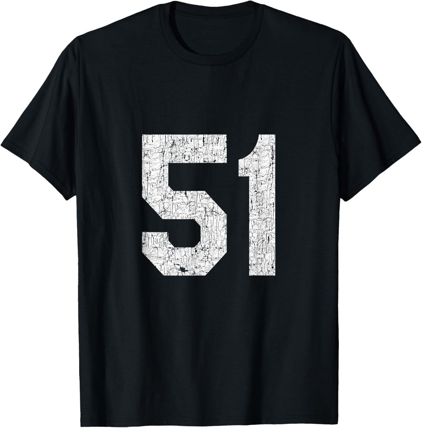 #51 Jersey Uniform Varsity Sports Number, 51st Birthday T-Shirt - T-Shirt | Black