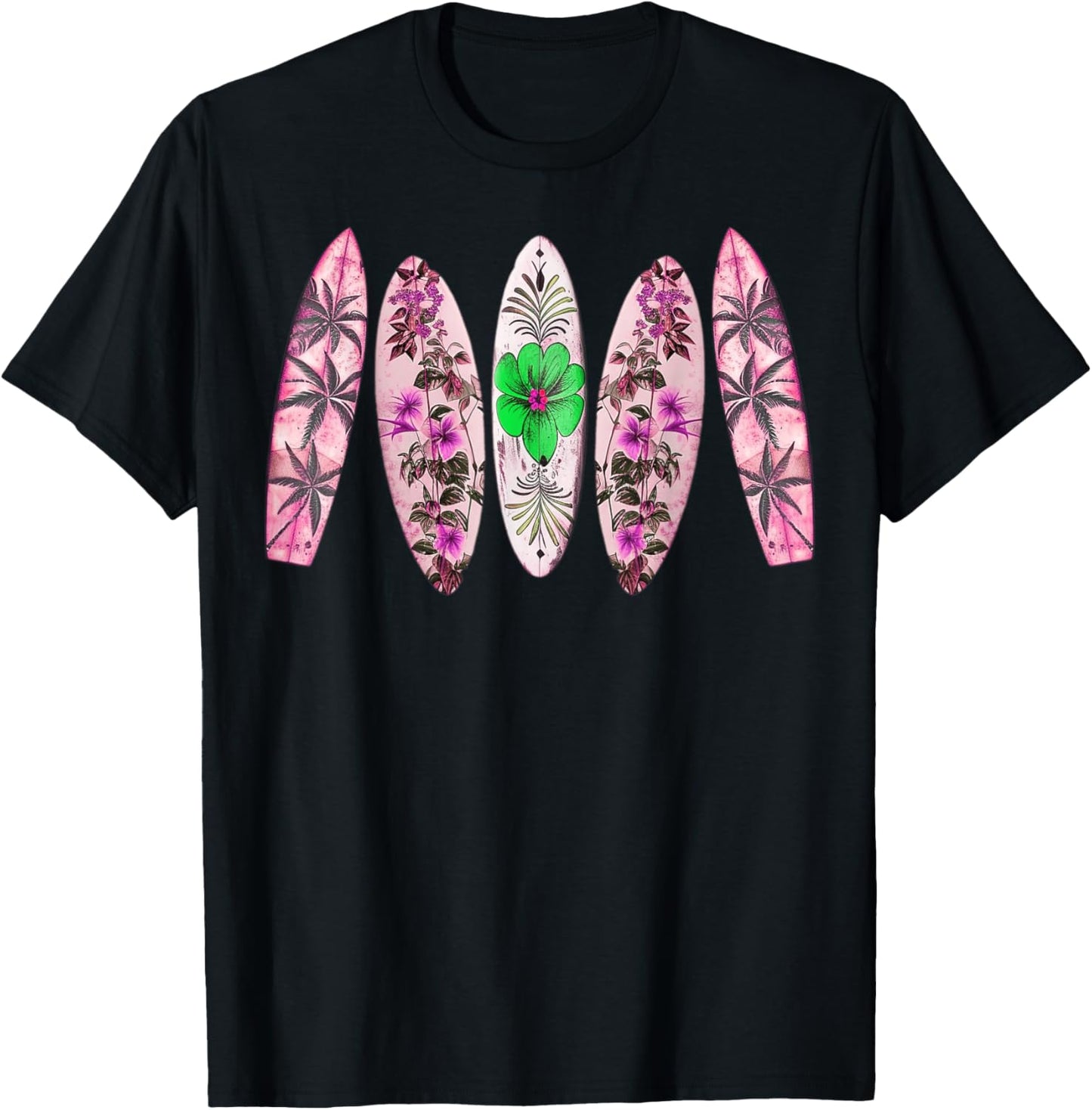 Surfing Surfboard Vintage Retro Surfboarder Beach Surfing T-Shirt - T-Shirt | Black