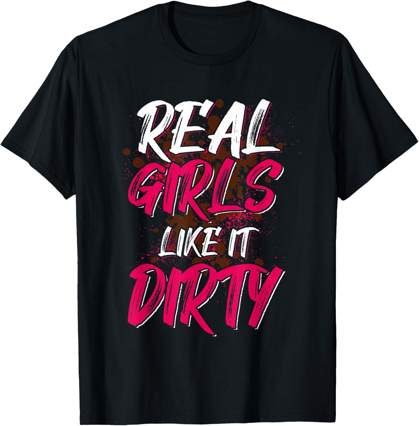 Funny Mud Run Girl T-Shirt - T-Shirt | Black