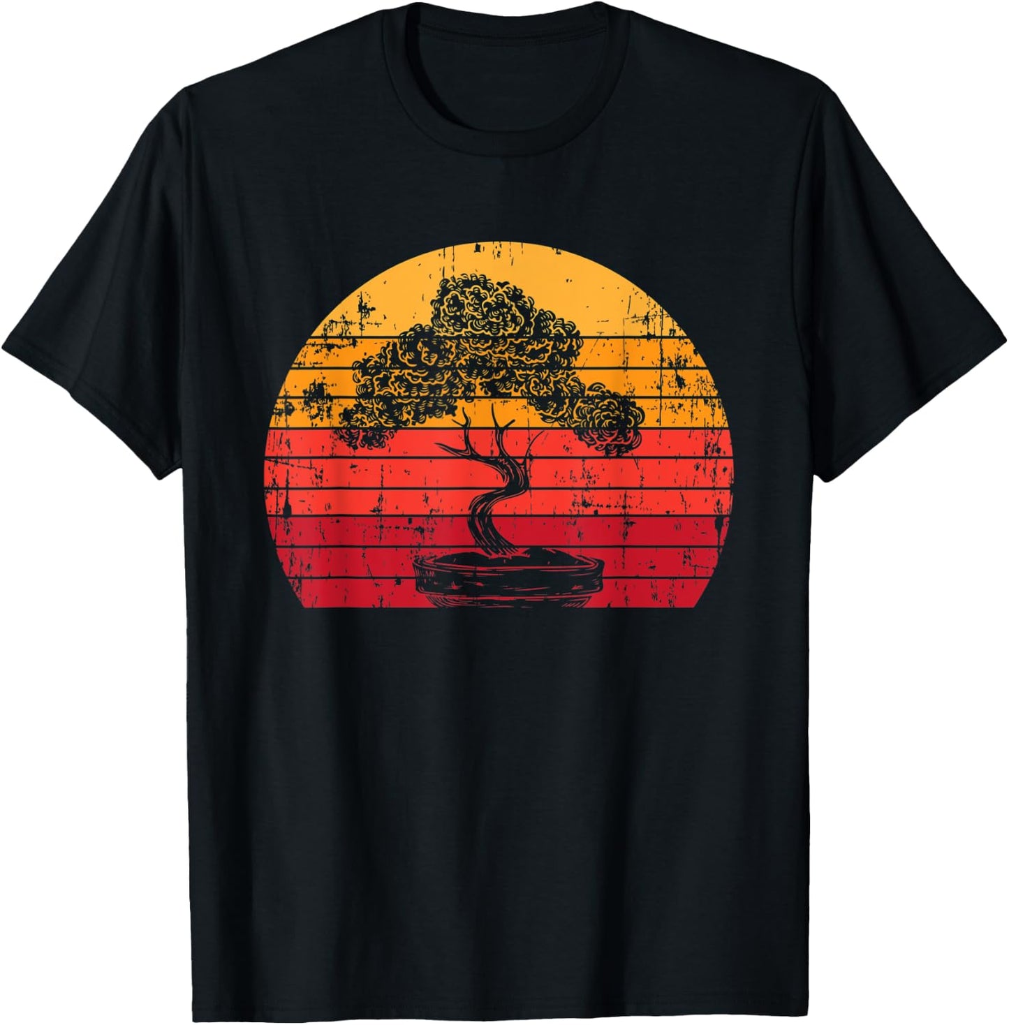 Bonsai Tree Whisperer Japanese Gardener Minimalist Sun Gift T-Shirt - T-Shirt | Black