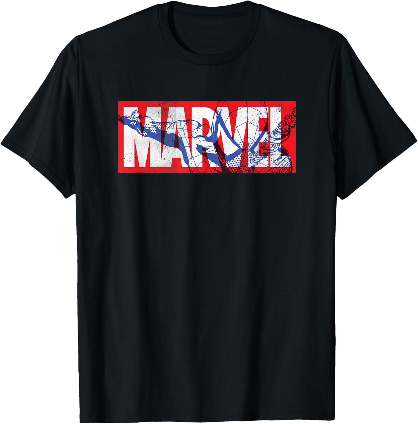 Marvel Logo with Spider-Man T-Shirt - T-Shirt | Black