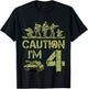 Kids 4th Birthday Military I'm 4 Year Old Soldier Camo 4 Birthday T-Shirt - T-Shirt | Black