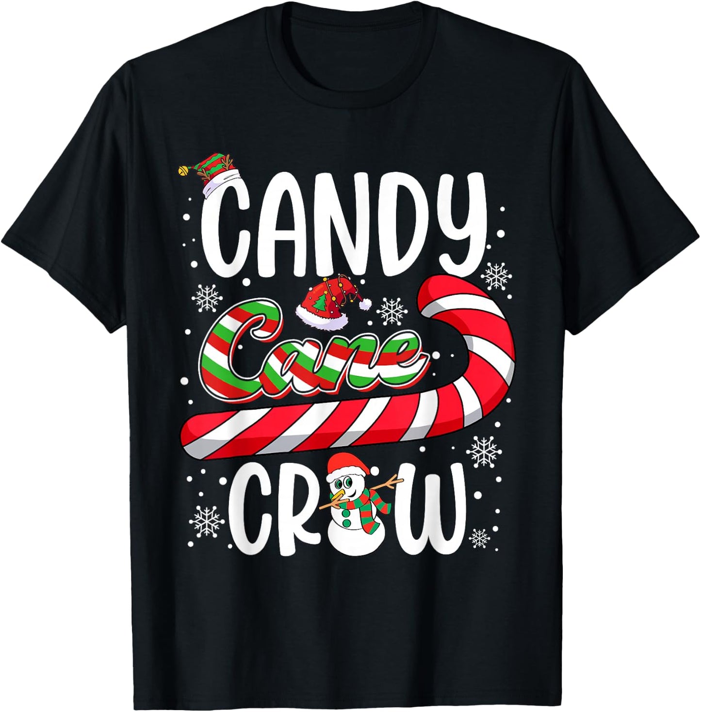 Candy Cane Crew Christmas Xmas Love Candy Boys Girls Kids T-Shirt - T-Shirt | Black