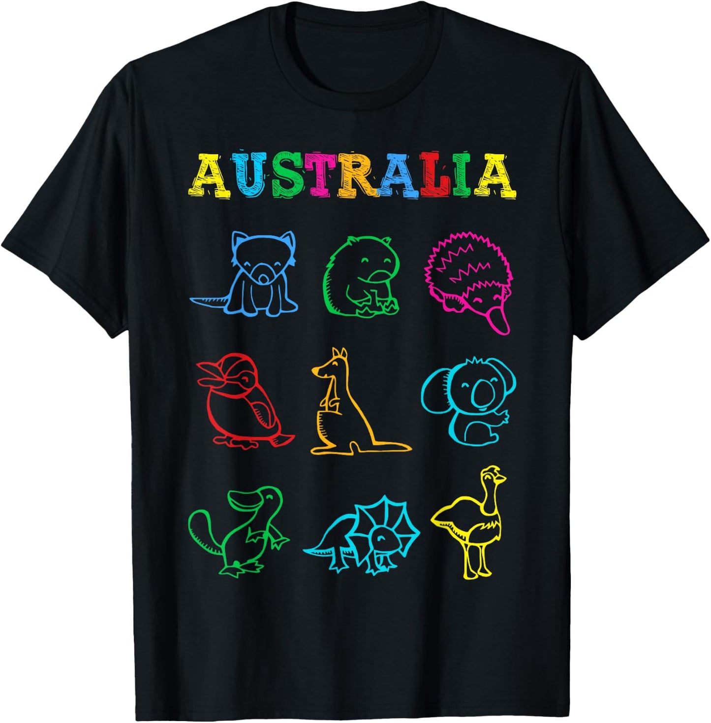 Australia Day Toddler Shirt Funny Animals Australian T-Shirt - T-Shirt | Black