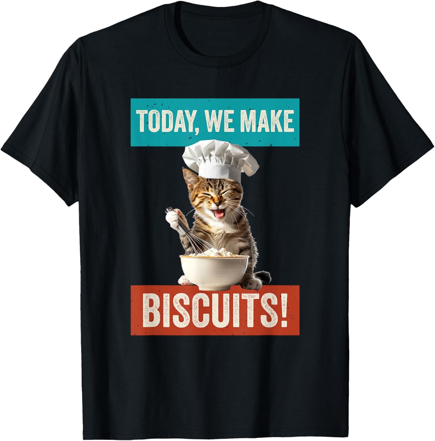 Cat Make Biscuits Funny Cat Baker Kitten Cook for Cat Owner T-Shirt - T-Shirt | Black