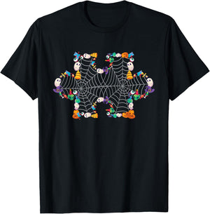 Halloween Autism Awareness Puzzle Pumpkin Ghost Broom Zombie T-Shirt - T-Shirt | Black