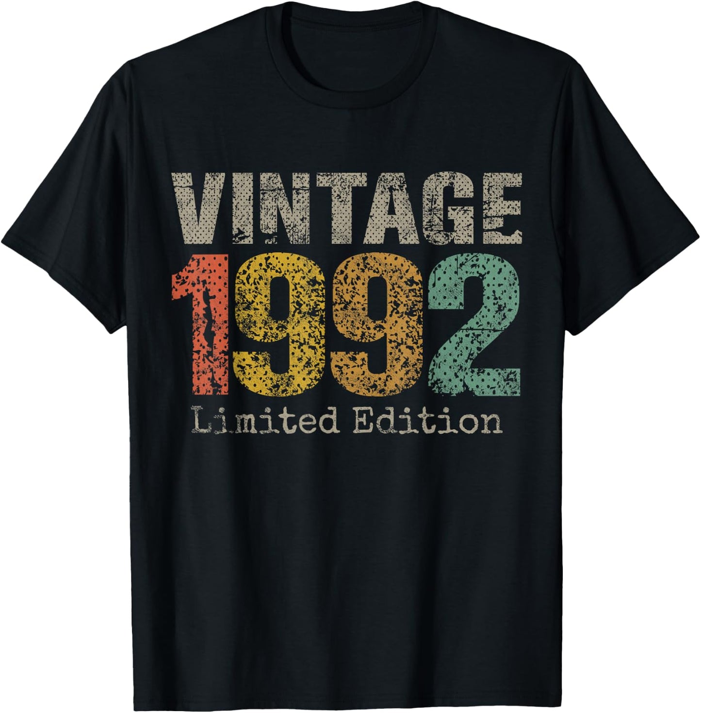 Vintage 1992 Limited Edition 33rd Birthday Gifts 33 Year Old T-Shirt - T-Shirt | Black