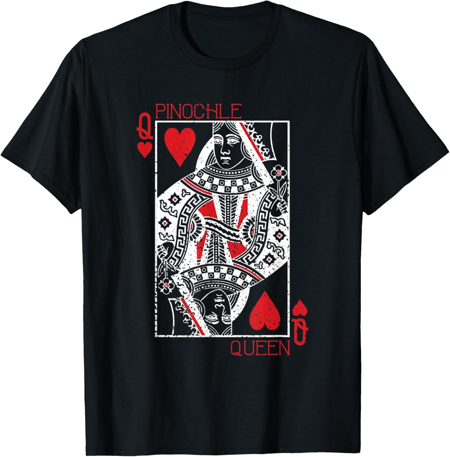 Pinochle queen card - pinochle gift T-Shirt - T-Shirt | Black