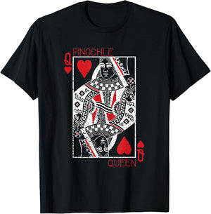 Pinochle queen card - pinochle gift T-Shirt - T-Shirt | Black