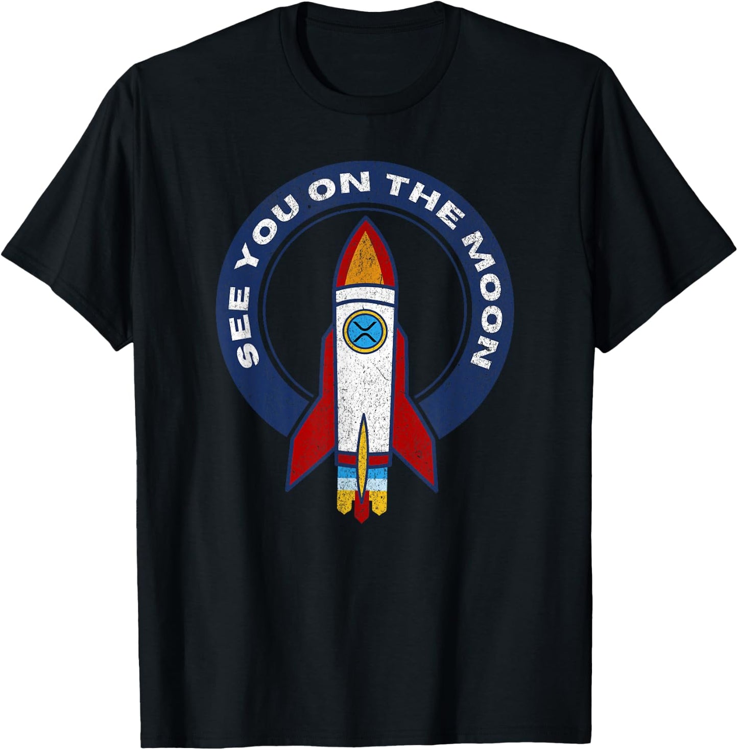 XRP Moon Crypto Merchandise T-Shirt - T-Shirt | Black