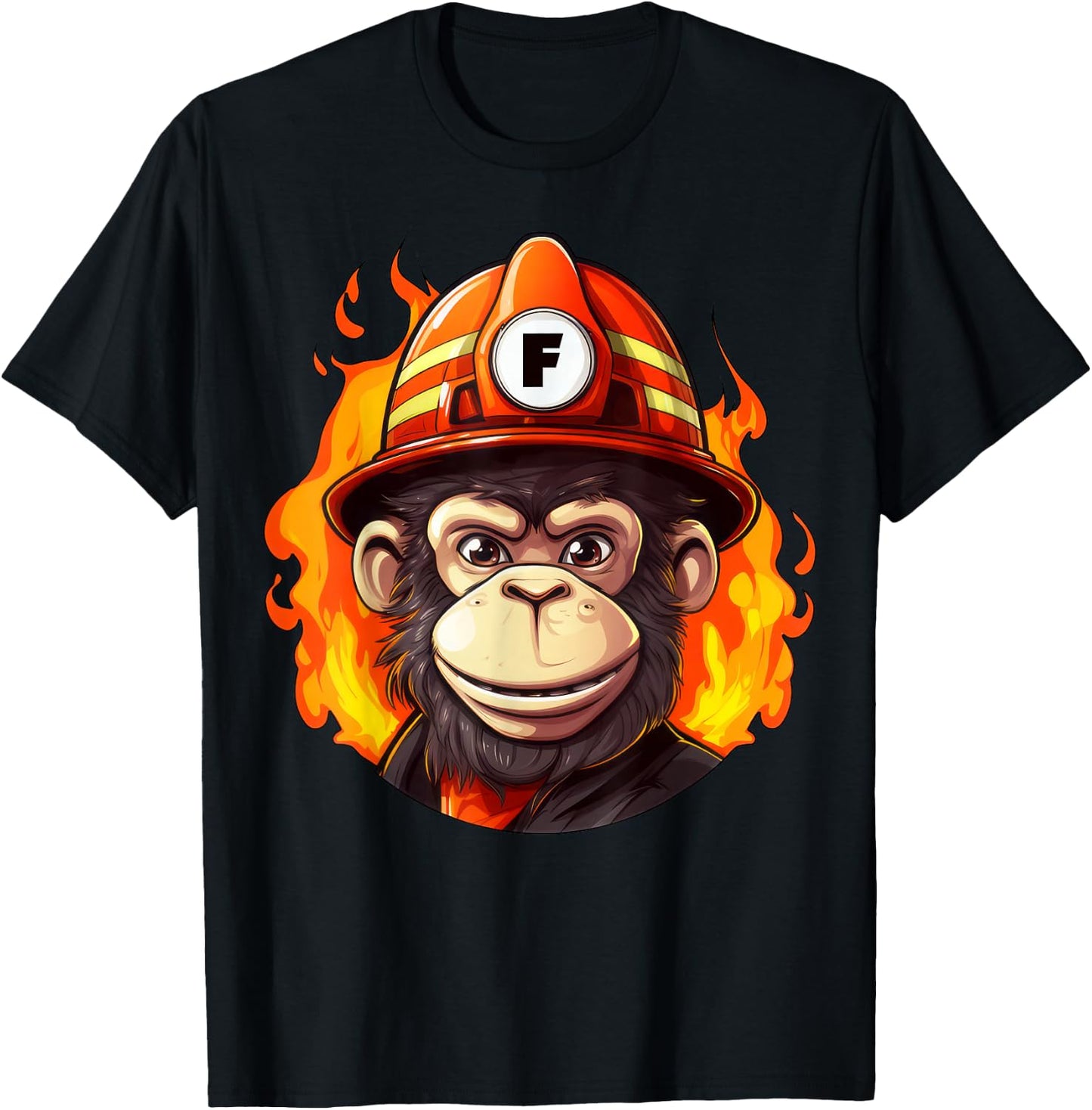 Fire Brigade Monkey T-Shirt - T-Shirt | Black