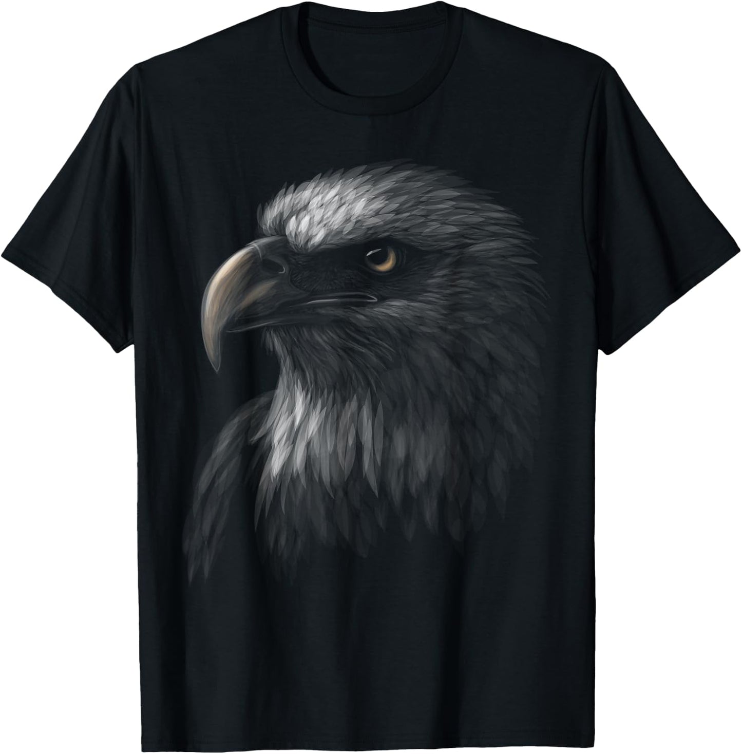 Cute Bald Eagle Head Black Art for Lovers Eagles Birds T-Shirt - T-Shirt | Black