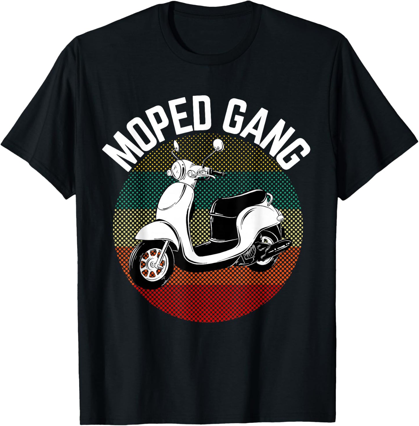 Moped Driver Gift Moped Gang Vintage Scooter Motorcycle T-Shirt - T-Shirt | Black