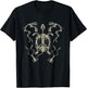 Goblincore Aesthetic Frog and Turtle Dark Academia Skeleton T-Shirt - T-Shirt | Black