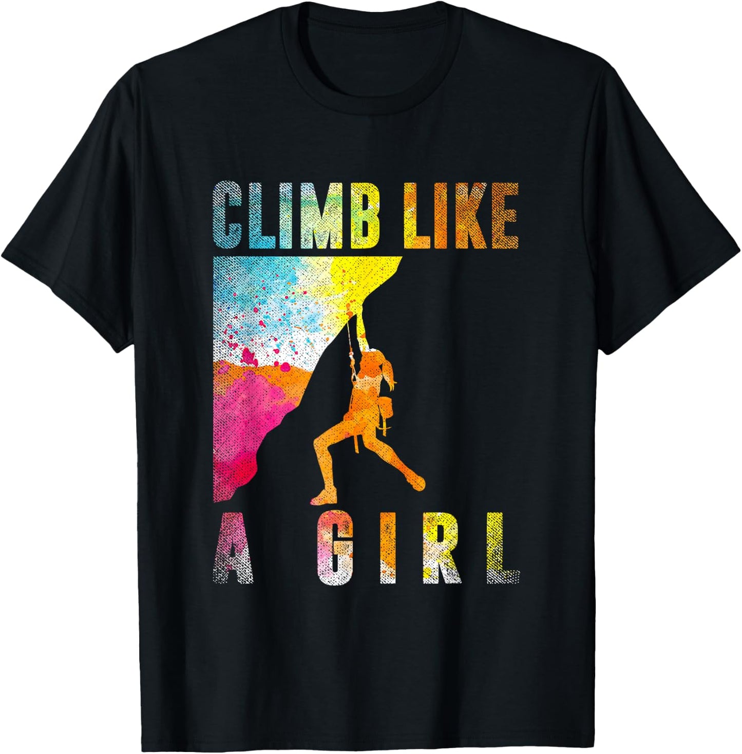 Bouldering Rock Climber Women Girls Kids Rock Climbing T-Shirt - T-Shirt | Black