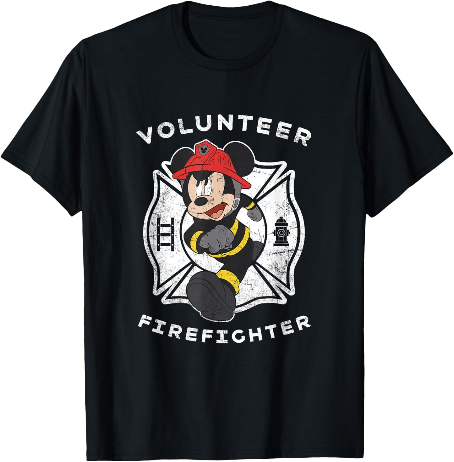 Disney Mickey and Friends Mickey Mouse Volunteer Firefighter T-Shirt - T-Shirt | Black
